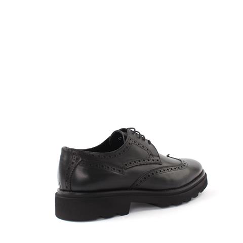 Erkek Siyah Bağcıklı Kalın Tabanlı Deri Günlük Ayakkabı