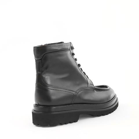 Erkek Siyah Bağcıklı Fermuarlı Deri Bot