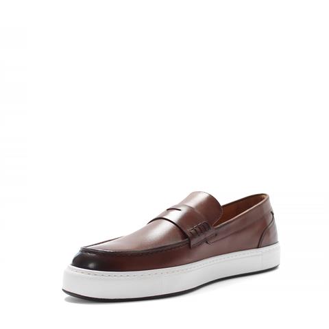 Erkek Kahverengi Deri Loafer