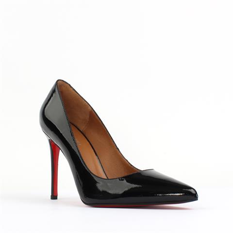 Kadın Siyah İnce Topuklu Rugan Stiletto