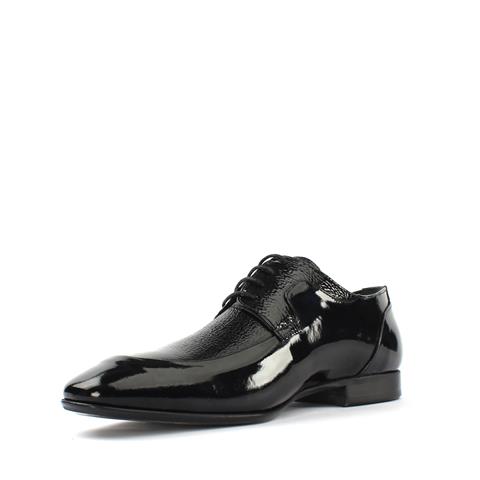 Erkek Siyah Bağcıklı Rugan Deri Klasik Ayakkabı