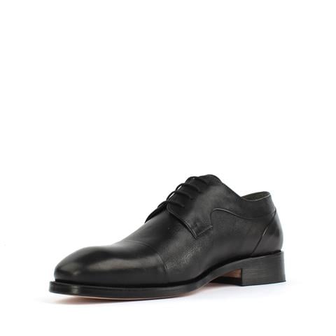 Erkek Siyah Bağcıklı Deri Klasik Ayakkabı