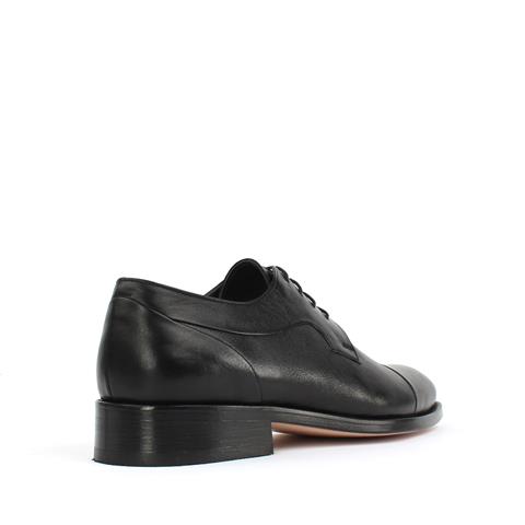 Erkek Siyah Bağcıklı Deri Klasik Ayakkabı