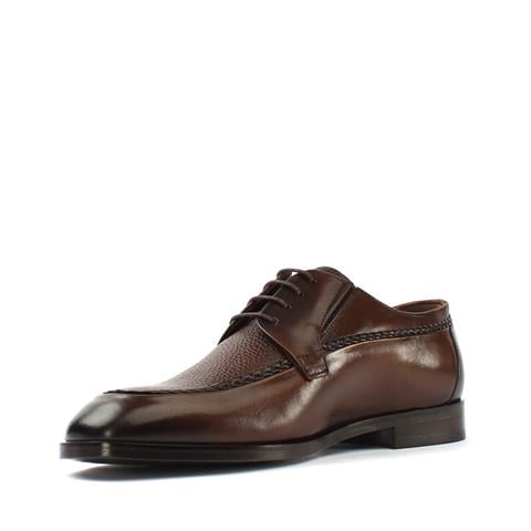 Erkek Kahverengi Bağcıklı Deri Klasik Ayakkabı