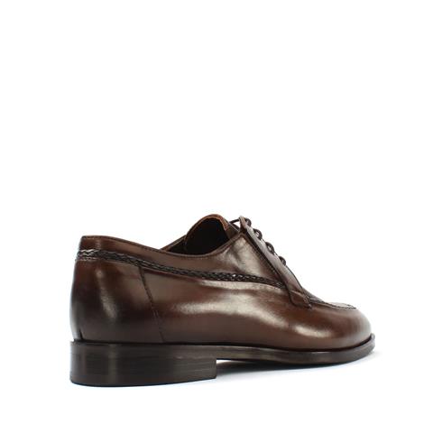 Erkek Kahverengi Bağcıklı Deri Klasik Ayakkabı