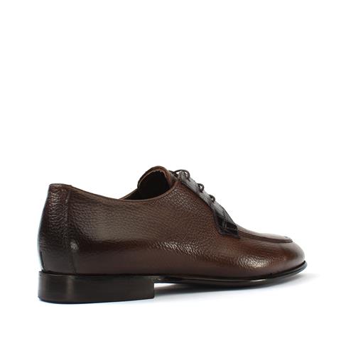 Erkek Kahverengi Bağcıklı Deri Klasik Ayakkabı