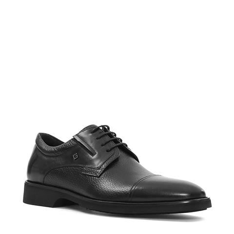 Erkek Siyah Bağcıklı Deri Klasik Ayakkabı