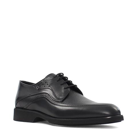 Erkek Siyah Bağcıklı Deri Klasik Ayakkabı