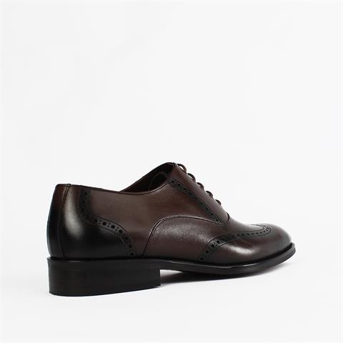Erkek Kahverengi Bağcıklı Deri Klasik Ayakkabı