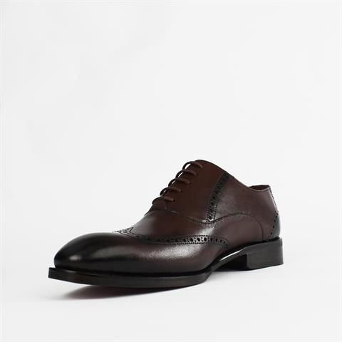 Erkek Kahverengi Bağcıklı Deri Klasik Ayakkabı