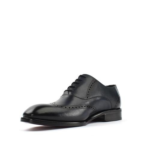 Erkek Lacivert Bağcıklı Deri Klasik Ayakkabı