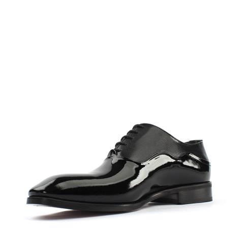 Erkek Siyah Bağcıklı Rugan Deri Klasik Ayakkabı