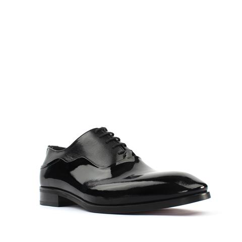 Erkek Siyah Bağcıklı Rugan Deri Klasik Ayakkabı