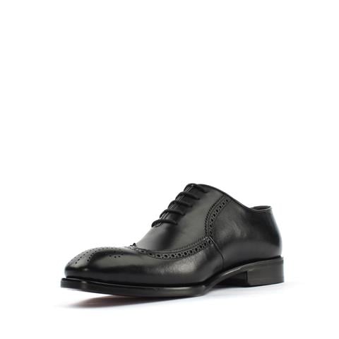 Erkek Siyah Bağcıklı Deri Klasik Ayakkabı