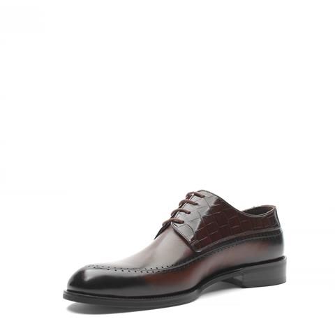 Erkek Kahverengi Bağcıklı Deri Klasik Ayakkabı