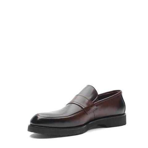 Erkek Kahverengi Deri Loafer