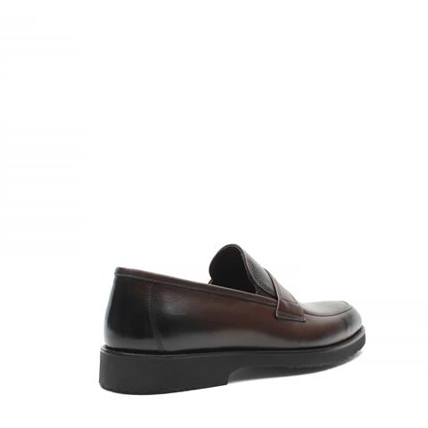 Erkek Kahverengi Deri Loafer