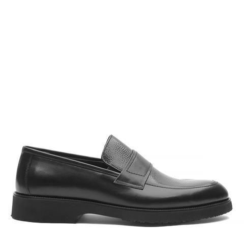 Erkek Siyah Deri Loafer