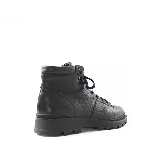 Erkek Siyah Bağcıklı Fermuarlı Deri Bot