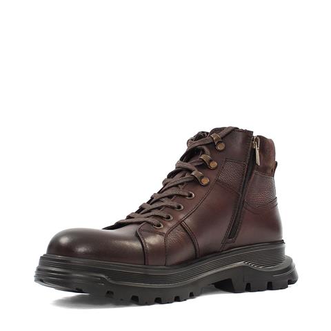 Erkek Kahverengi Bağcıklı Fermuarlı Deri Bot