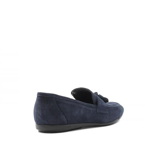 Erkek Lacivert Süet Deri Loafer
