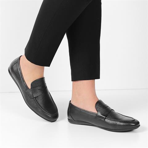 Erkek Siyah Deri Loafer