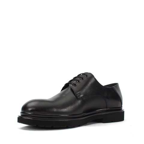 Erkek Siyah Bağcıklı Deri Günlük Ayakkabı