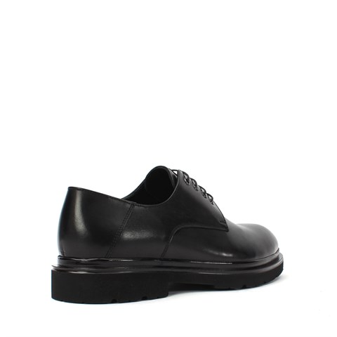 Erkek Siyah Bağcıklı Deri Günlük Ayakkabı