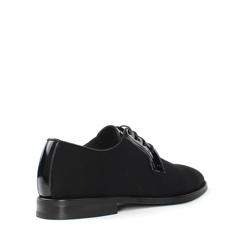 Erkek Siyah Bağcıklı Saten Klasik Ayakkabı