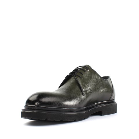 Erkek Haki Bağcıklı Deri Günlük Ayakkabı