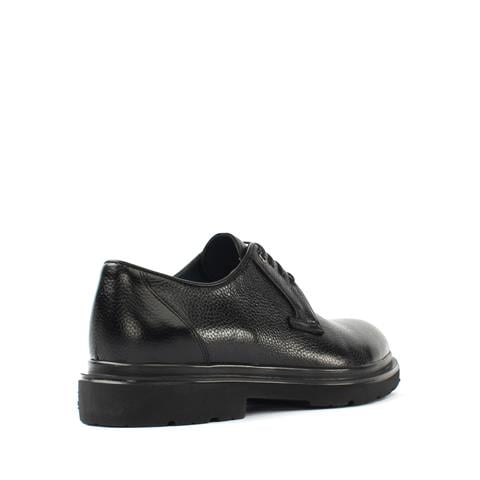 Erkek Siyah Bağcıklı Deri Günlük Ayakkabı