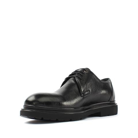 Erkek Siyah Bağcıklı Deri Günlük Ayakkabı