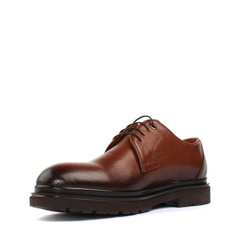 Erkek Taba Bağcıklı Deri Günlük Ayakkabı