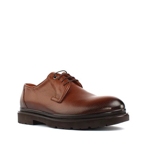 Erkek Taba Bağcıklı Deri Günlük Ayakkabı