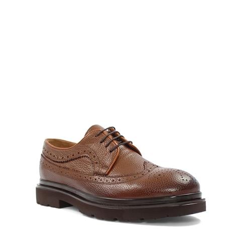 Erkek Taba Bağcıklı Deri Günlük Ayakkabı