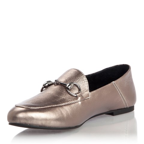 Kadın Çelik Tokalı Deri Loafer