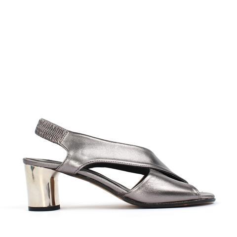 Kadın Çelik Arkası Lastikli Topuklu Deri Sandalet