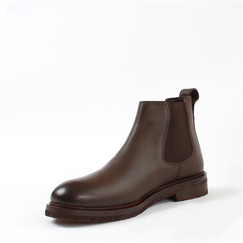 Erkek Kahverengi Deri Chelsea Bot