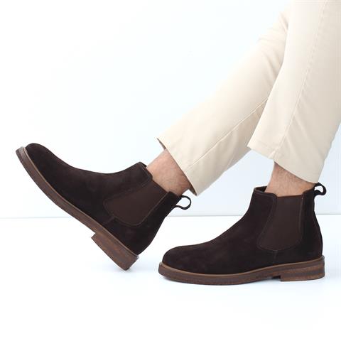 Erkek Kahverengi Süet Deri Chelsea Bot