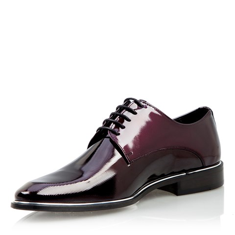 Erkek Bordo Bağcıklı Rugan Deri Klasik Ayakkabı