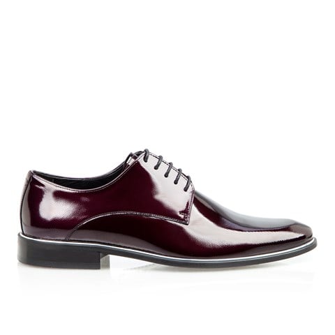 Erkek Bordo Bağcıklı Rugan Deri Klasik Ayakkabı