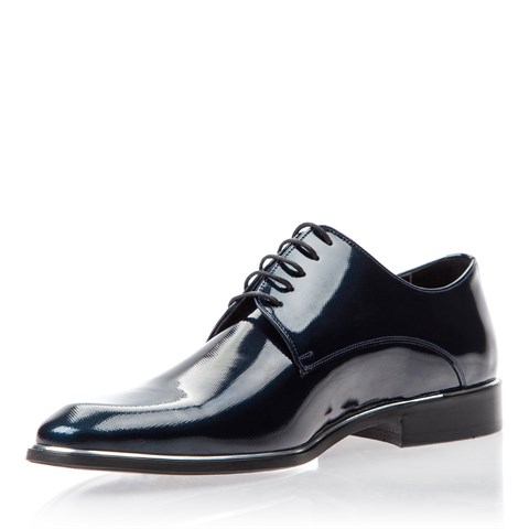 Erkek Lacivert Bağcıklı Rugan Deri Klasik Ayakkabı