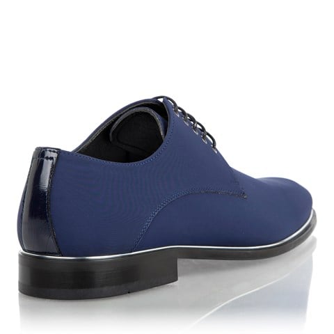 Erkek Lacivert Bağcıklı Saten Klasik Ayakkabı