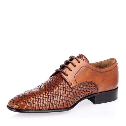 Erkek Taba Bağcıklı Deri Klasik Ayakkabı