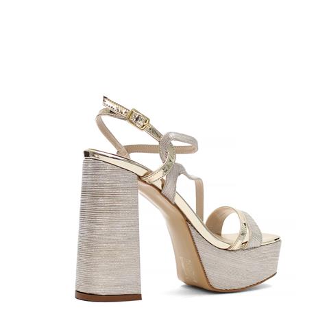 Kadın Dore Parlak Platform Topuklu Abiye Ayakkabı