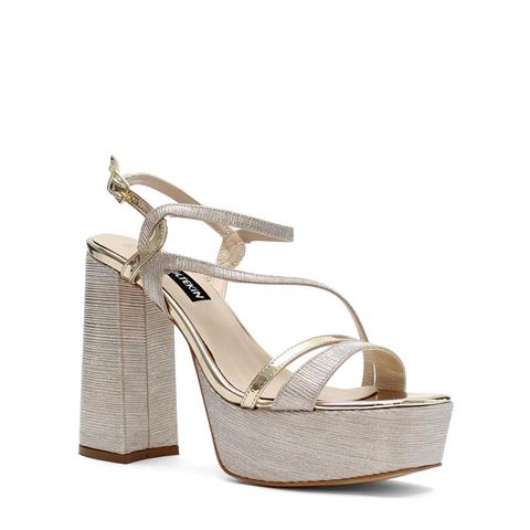Kadın Dore Parlak Platform Topuklu Abiye Ayakkabı