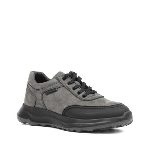 Erkek Antrasit Kalın Tabanlı Nubuk Deri Sneaker