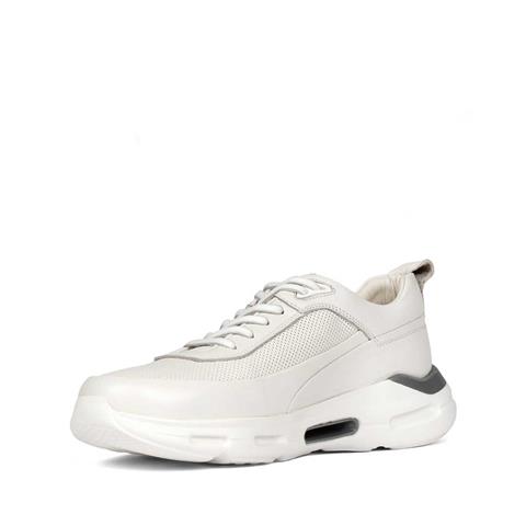 Erkek Bej Bağcıklı Kalın Tabanlı Nubuk Deri Sneaker