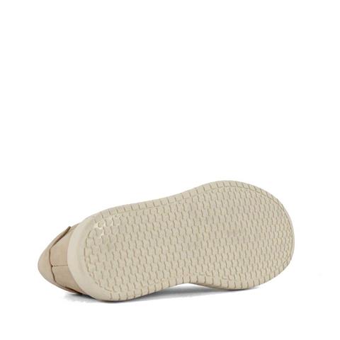 Erkek Bej Bağcıklı Kalın Tabanlı Nubuk Deri Sneaker