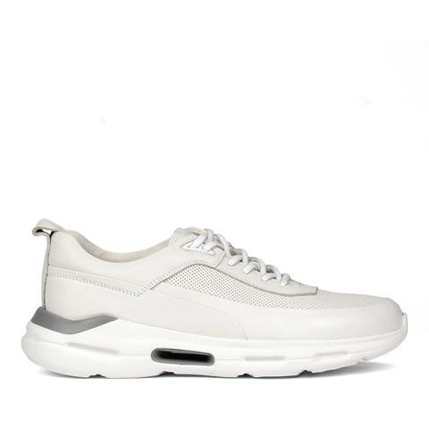 Erkek Bej Bağcıklı Kalın Tabanlı Nubuk Deri Sneaker